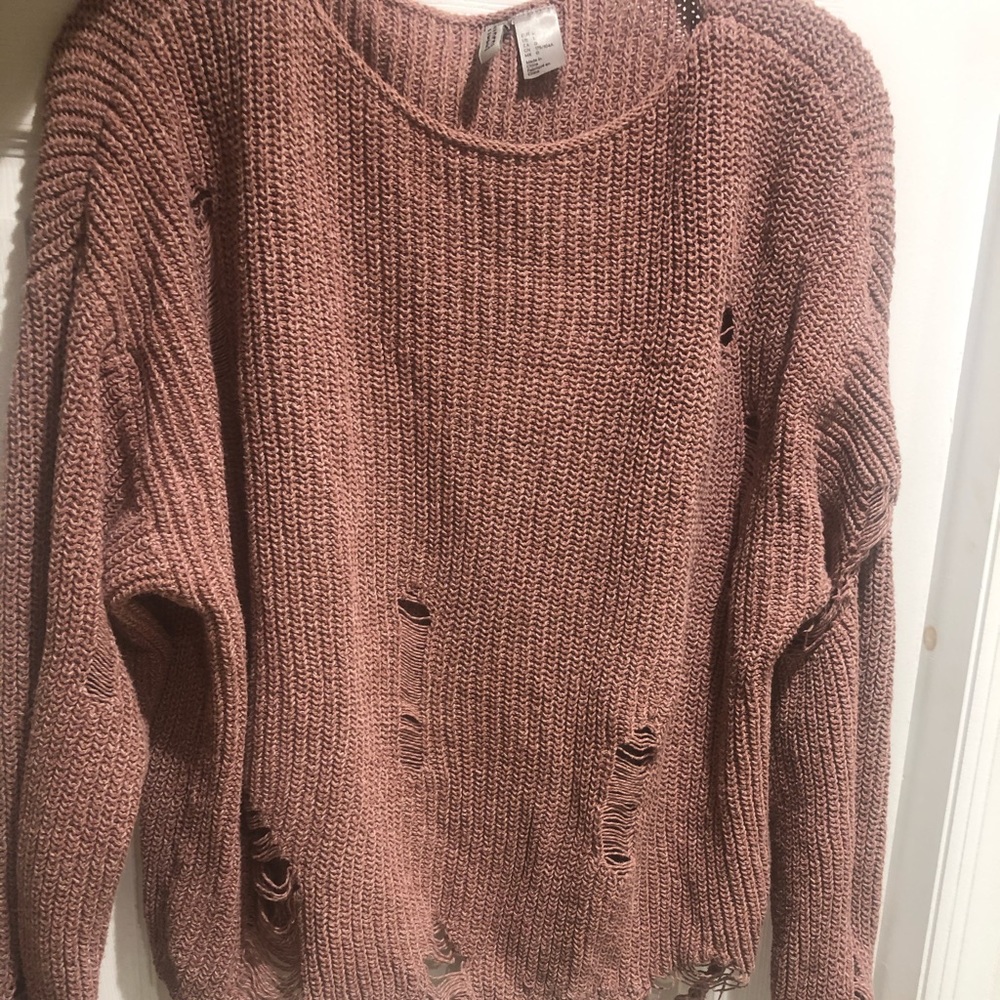 H&M Long Sleeve Distressed Sweater